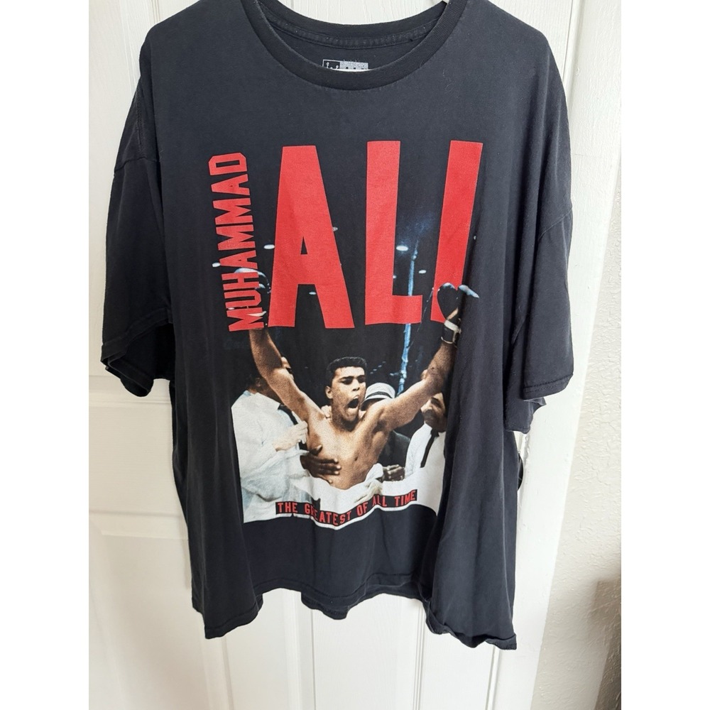 Hybrid Apparel Muhammad Ali Graphic Print Men's 3X Black Cotton Short Sleeve T-…